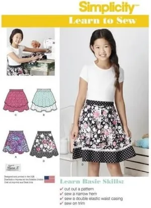 8106 Easy to Sew Girl'S Layered Skirt Sewing Pattern, Size 8-16