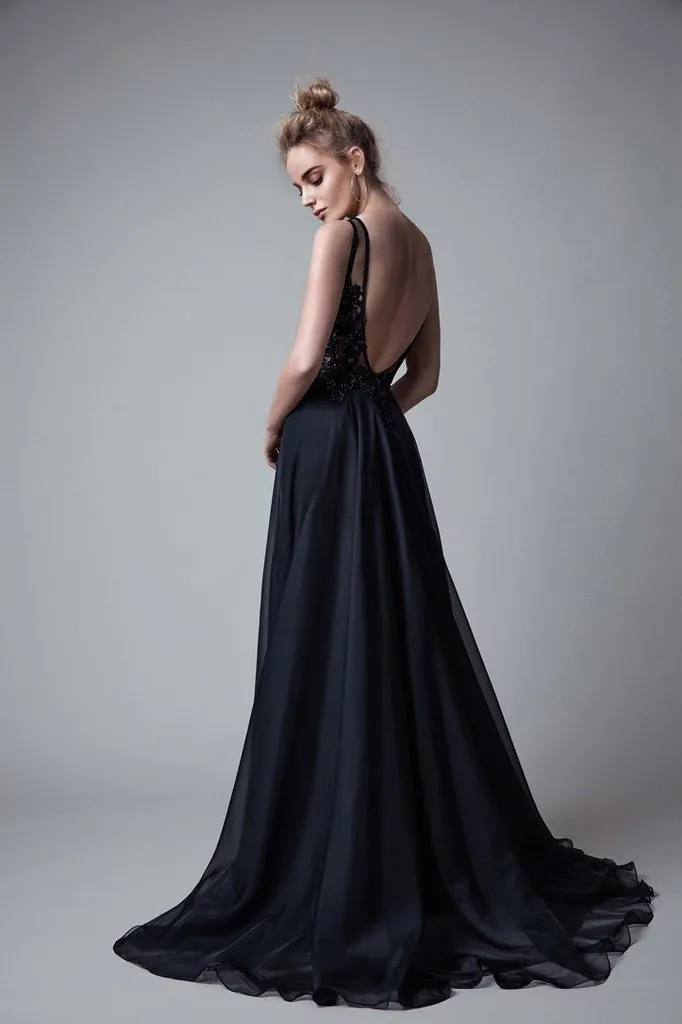 A Line Prom Dresses,V-neck Sexy Evening Party Dresses, Long Formal Dress PFP0960