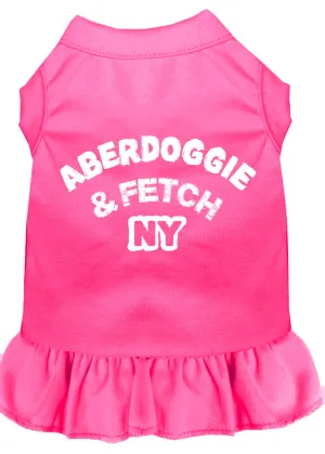 Aberdoggie Ny Screen Print Dress Bright Pink Lg