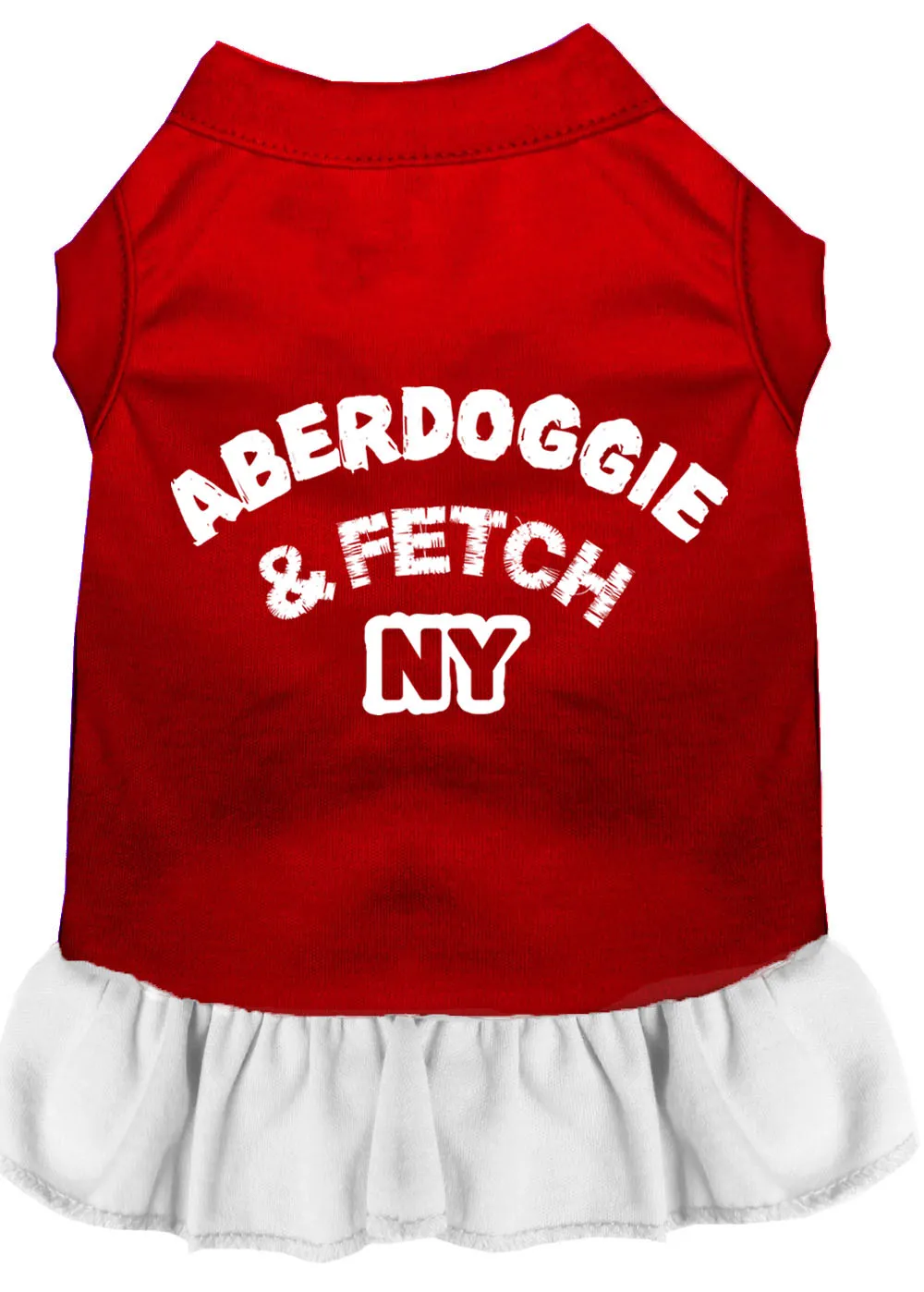 Aberdoggie Ny Screen Print Dress Red With White Lg