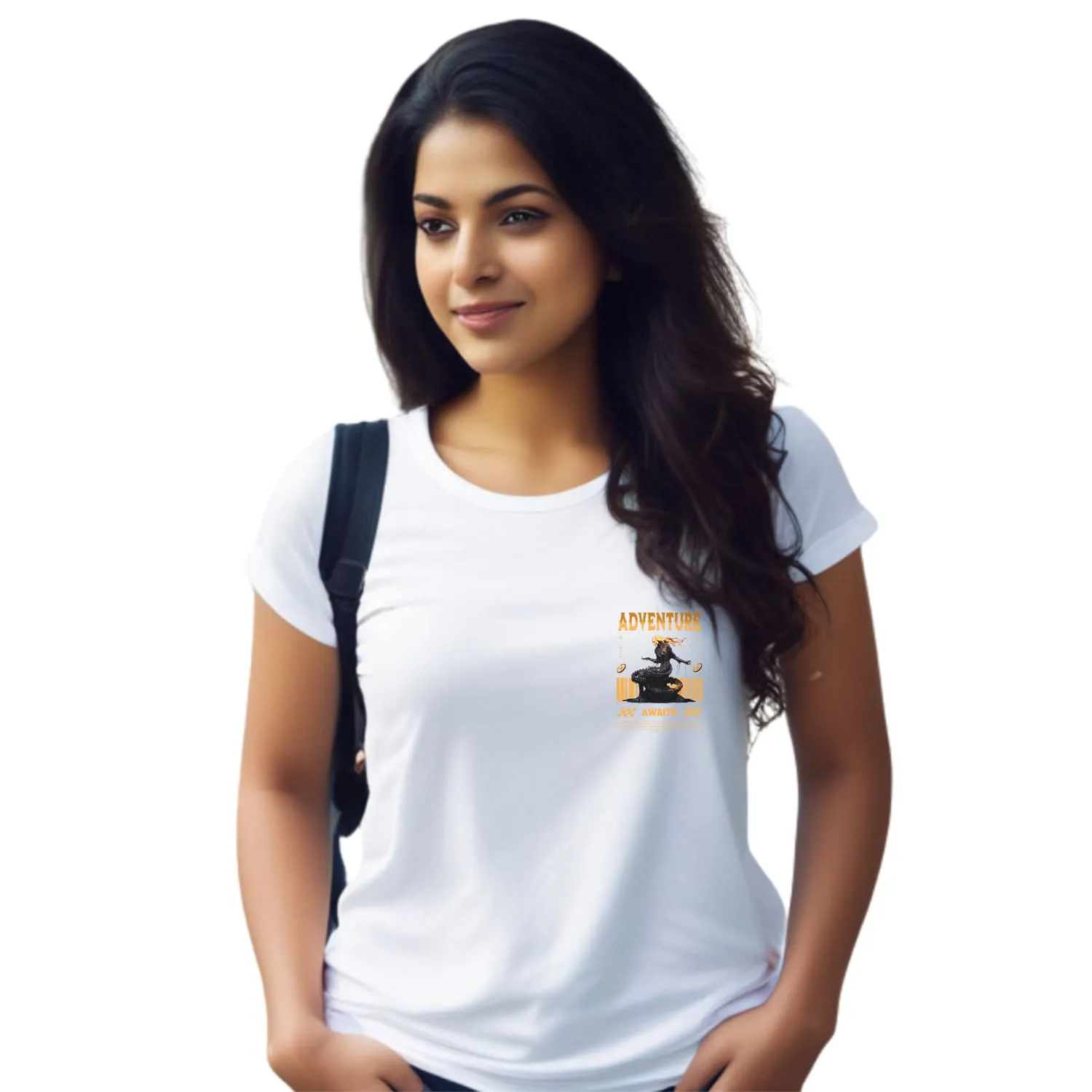 Adventure awaits womens cotton printed T-shirt