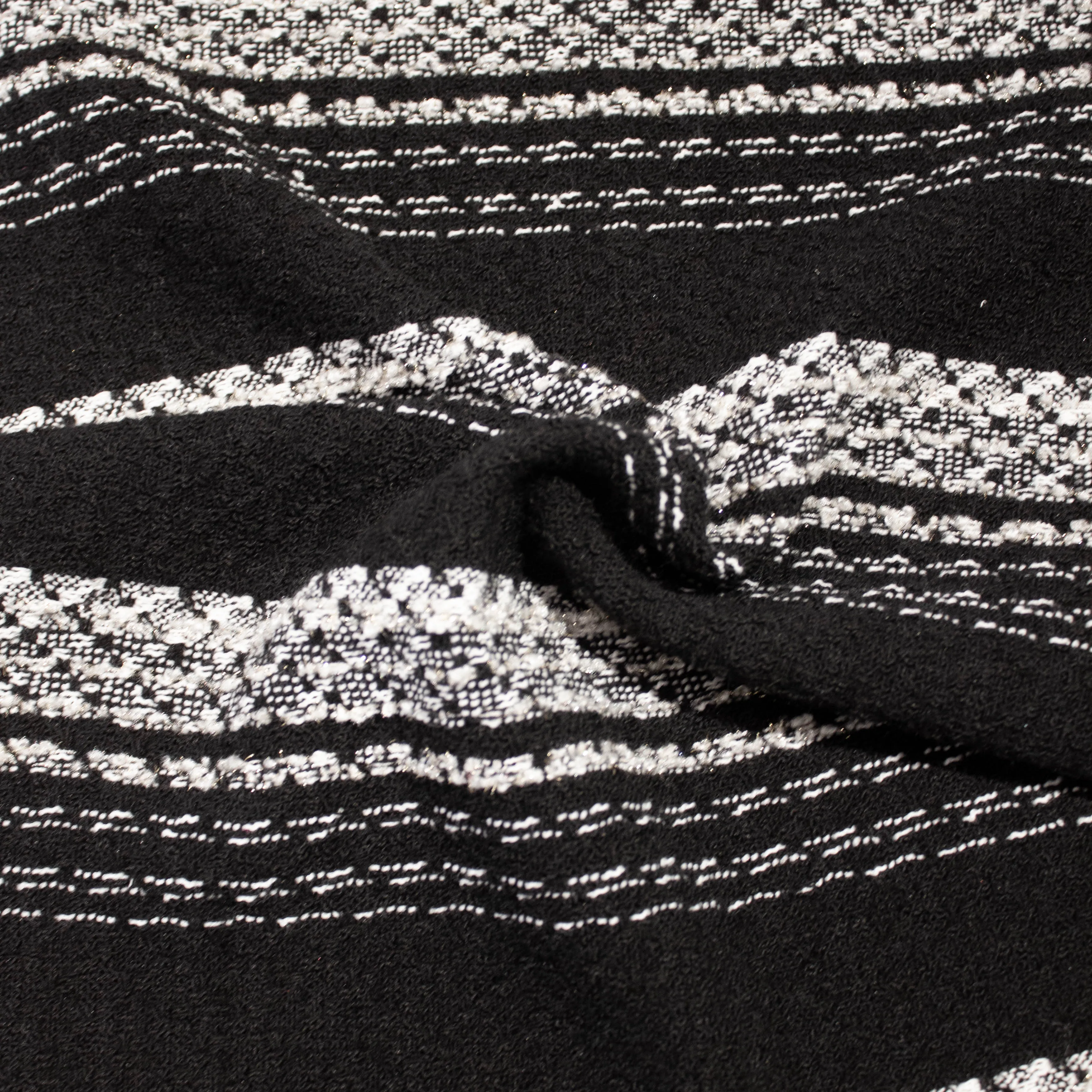 Aline Black & White Striped Wool Lurex Blend