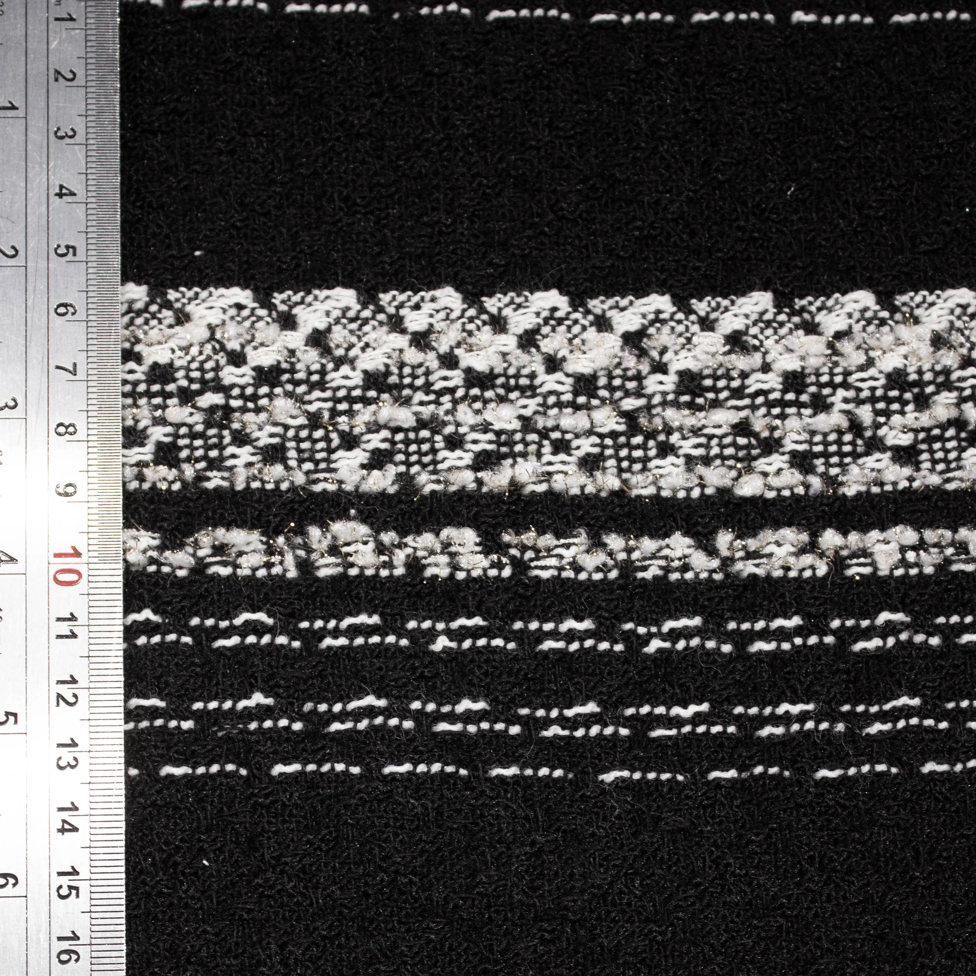 Aline Black & White Striped Wool Lurex Blend
