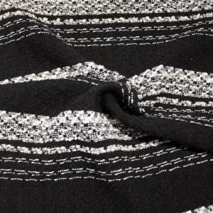 Aline Black & White Striped Wool Lurex Blend