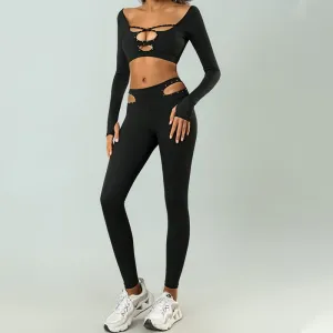 Anne  Hochtailliertes Sport-Yoga-Outfit mit Lochmuster