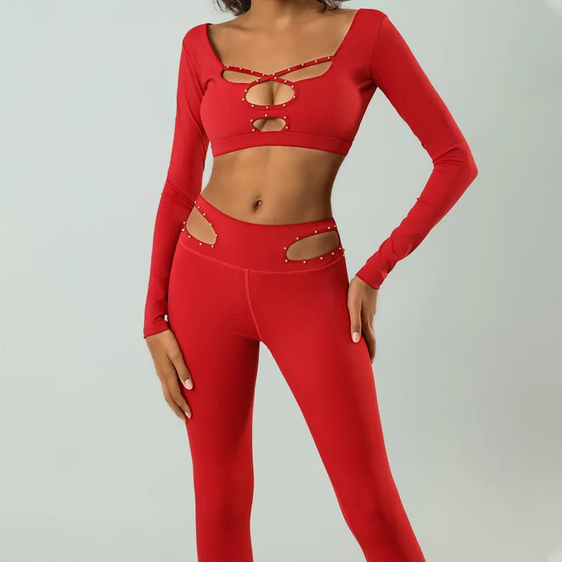 Anne  Hochtailliertes Sport-Yoga-Outfit mit Lochmuster