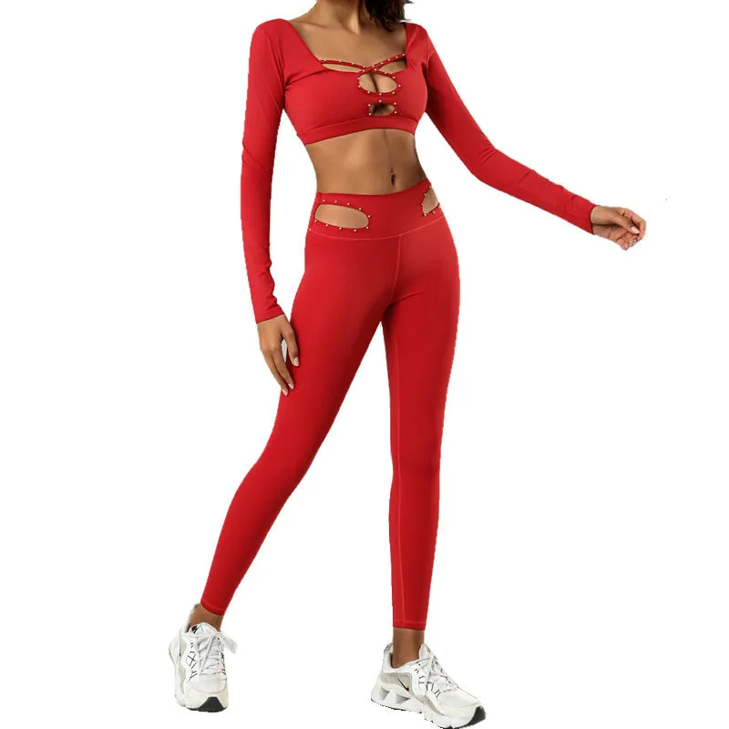 Anne  Hochtailliertes Sport-Yoga-Outfit mit Lochmuster