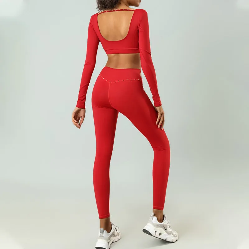 Anne  Hochtailliertes Sport-Yoga-Outfit mit Lochmuster