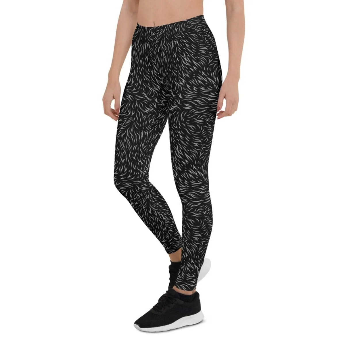 Arctic Warmth Black Fur Leggings