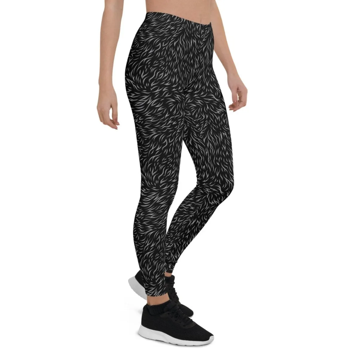 Arctic Warmth Black Fur Leggings