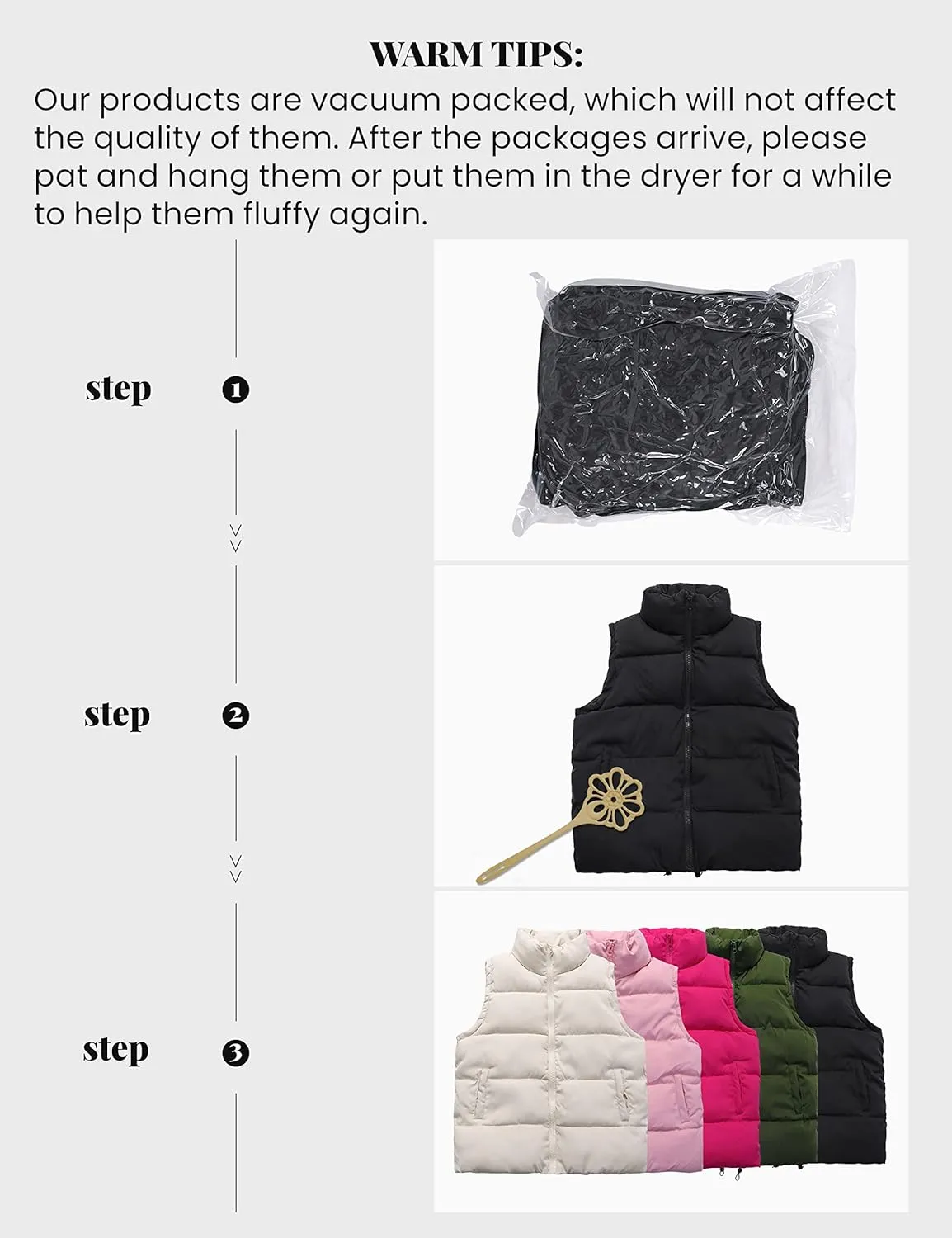 Athlisan Womens Zip Up Puffer Vest Stand Collar Sleeveless Padded Jacket Coat