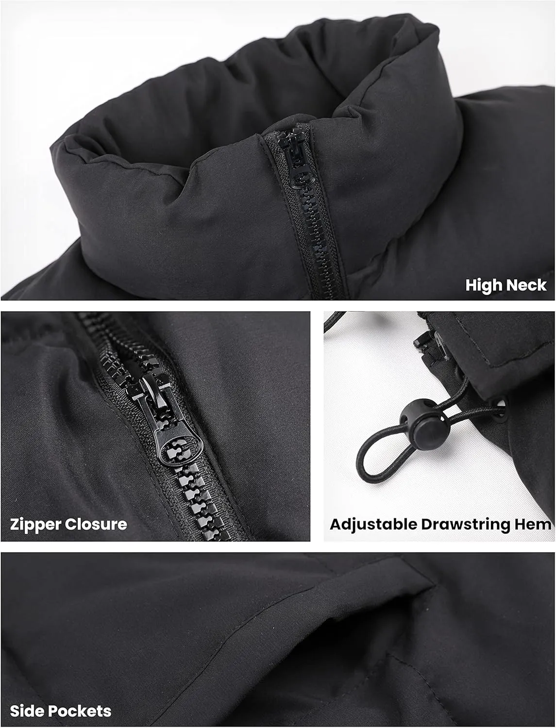 Athlisan Womens Zip Up Puffer Vest Stand Collar Sleeveless Padded Jacket Coat