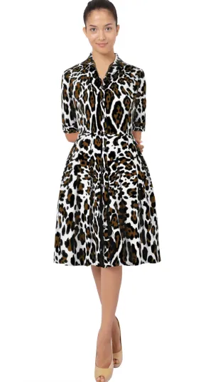 Audrey Dress Shirt Collar 1/2 Sleeve Regular Cotton Stretch (White Jaguar)