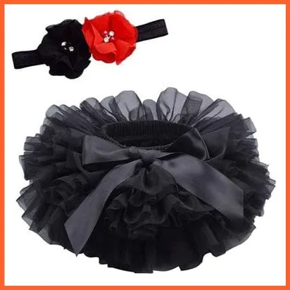 Baby Girls Infant Newborn 2Pcs Rainbow Short Skirts | Headband Set Tutu Skirts