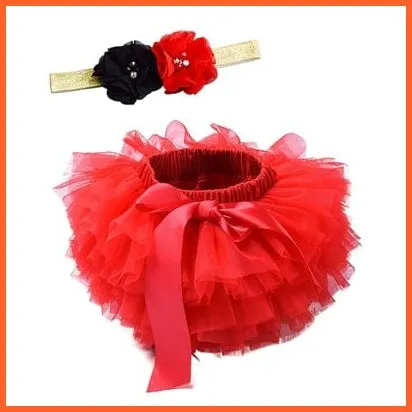 Baby Girls Infant Newborn 2Pcs Rainbow Short Skirts | Headband Set Tutu Skirts