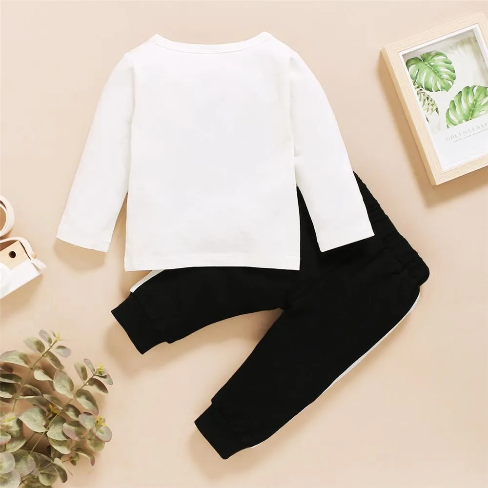Baby It's A Long Story Printed Long Sleeve Top & Pants Cheap Boutique Baby Clothing