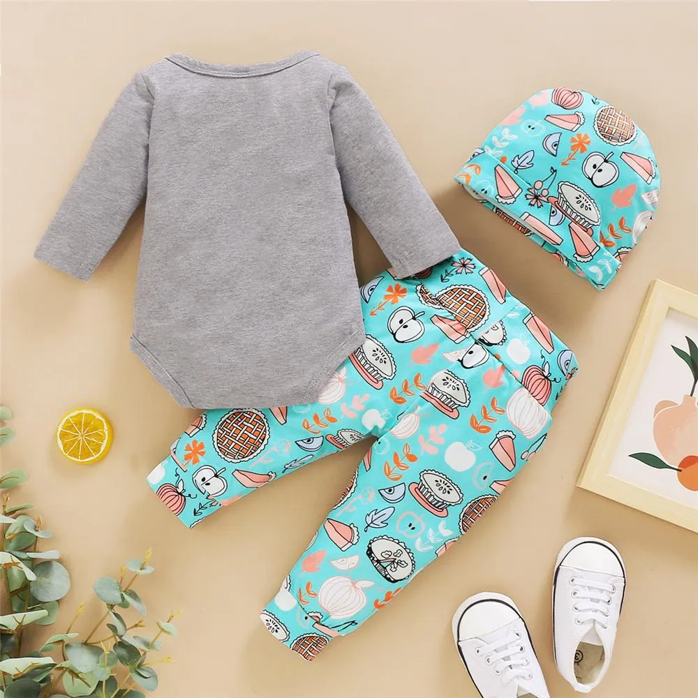 Baby Unisex Letter Printed Romper & Pants & Hat Baby Wholesales