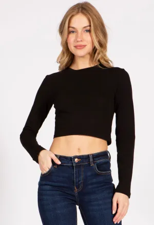 Basic Black Crop LS