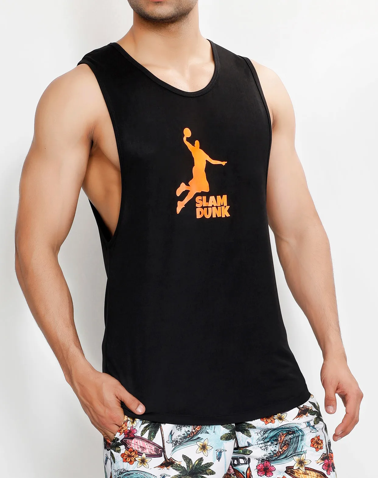 Black Orange Slam Dunk Tank