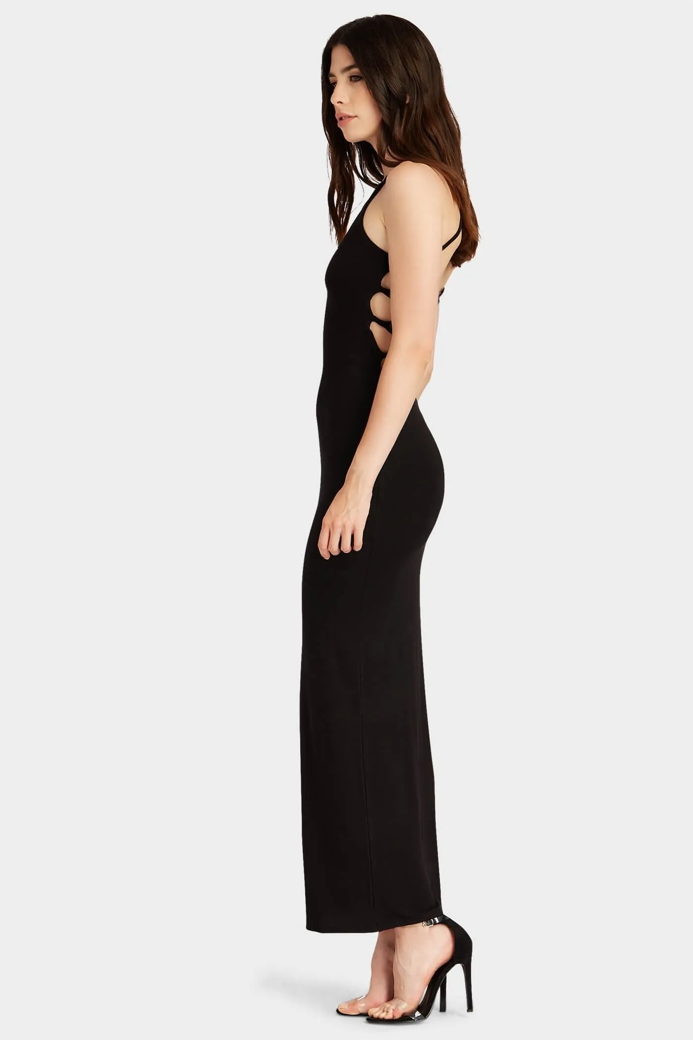 Black Strappy Back Maxi Dress