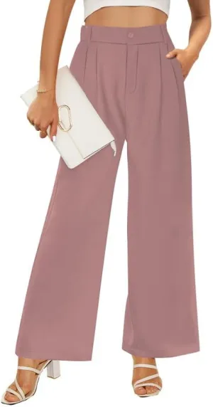 Buauty Wide Leg Dress Pants High Waisted Business Work Casual Pants Suit Long Straight Trousers Dressy Outfits Slacks