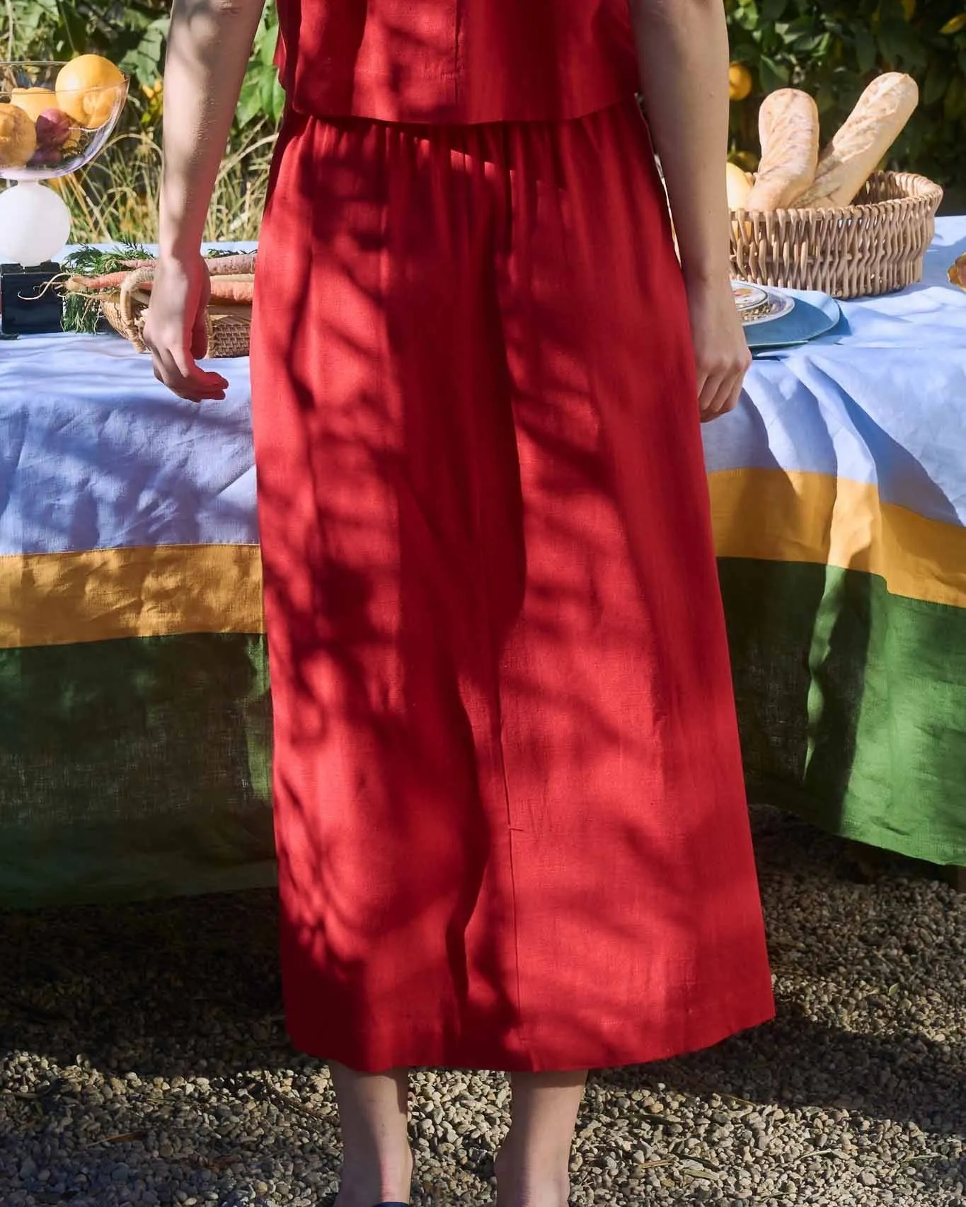 Button Down Skirt - Red