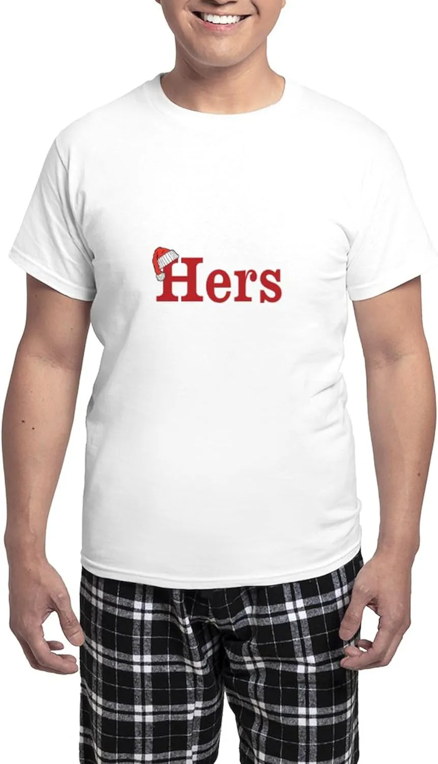 CafePress Christmas Hers Half Of His And Hers Set Pajamas Men's Novelty Light Pajama Set, Comfortable PJ Sleepwear