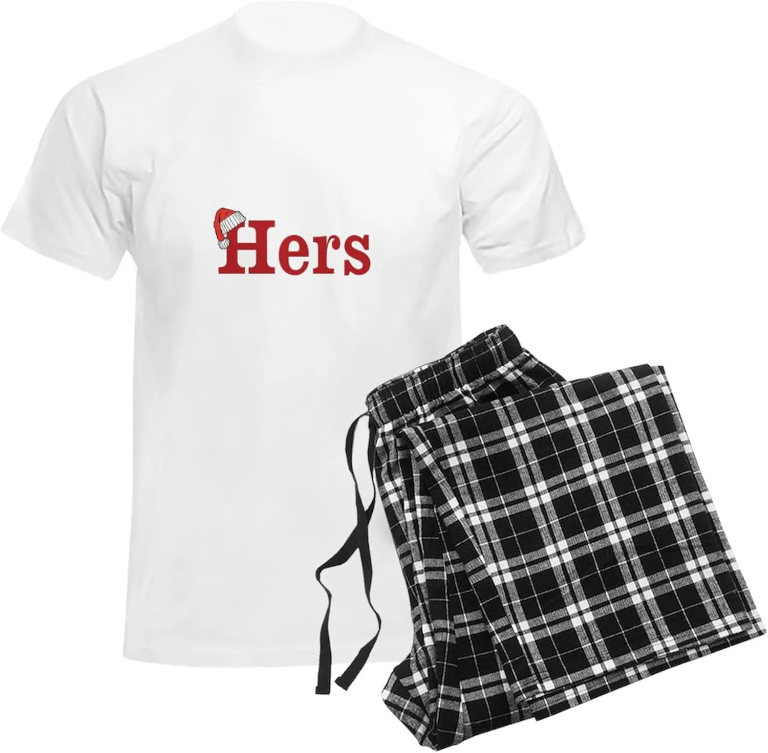 CafePress Christmas Hers Half Of His And Hers Set Pajamas Men's Novelty Light Pajama Set, Comfortable PJ Sleepwear