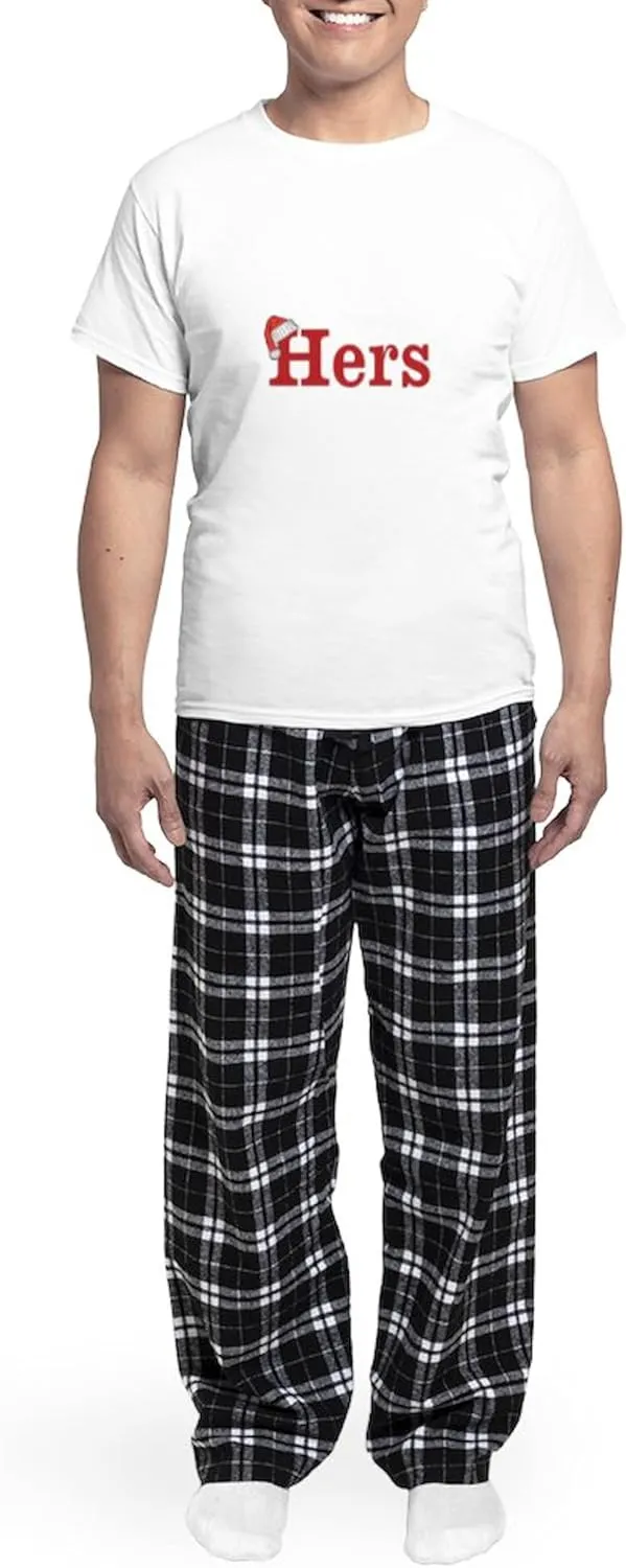 CafePress Christmas Hers Half Of His And Hers Set Pajamas Men's Novelty Light Pajama Set, Comfortable PJ Sleepwear