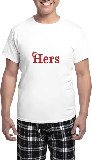 CafePress Christmas Hers Half Of His And Hers Set Pajamas Men's Novelty Light Pajama Set, Comfortable PJ Sleepwear