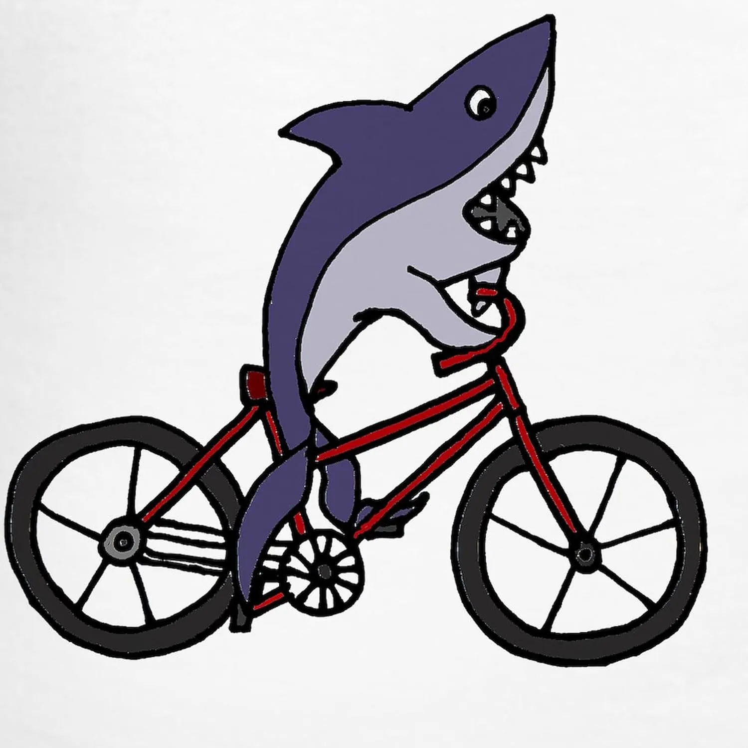 CafePress Funny Shark Riding Bicycle Men's Light Pajamas Men's Novelty Light Pajama Set, Comfortable PJ Sleepwear
