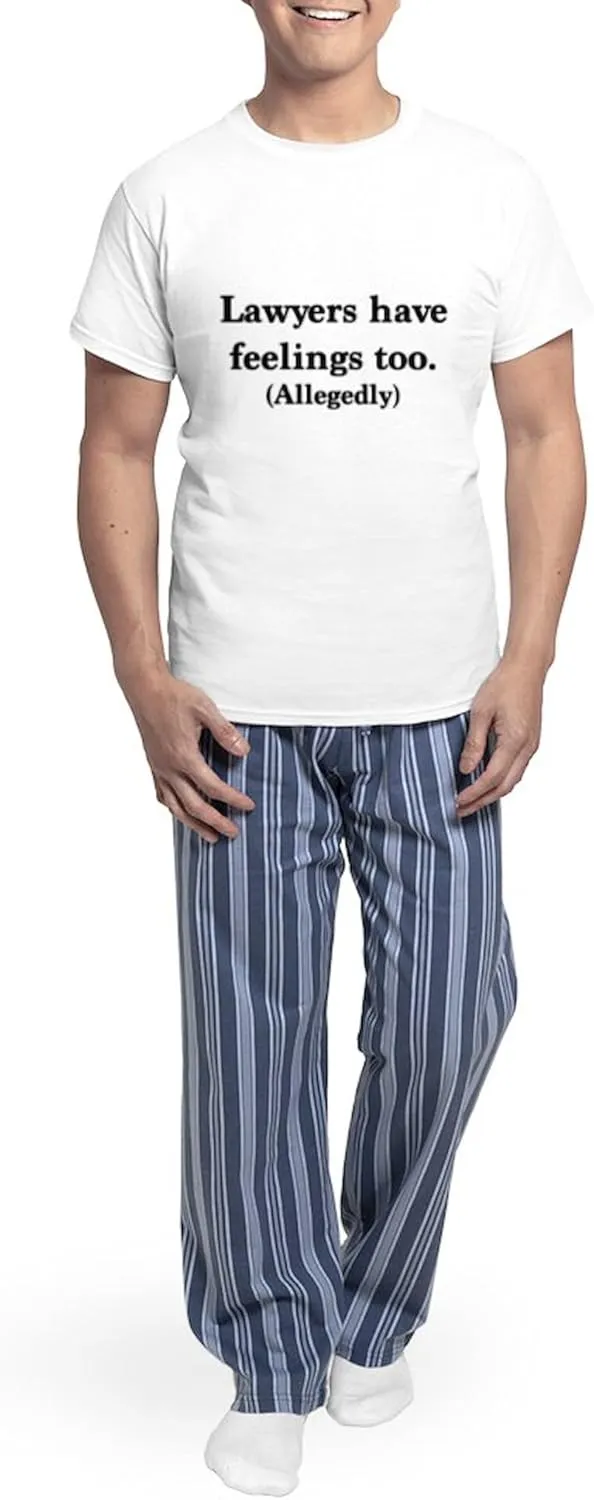 CafePress Lawyers Have Feelings Too Pajamas Men's Novelty Light Pajama Set, Comfortable PJ Sleepwear