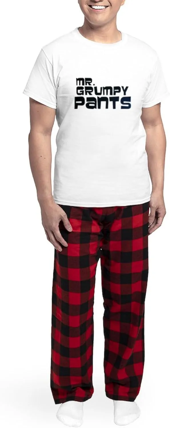 CafePress Mr. Grumpy Pants Men's Light Pajamas Men's Novelty Light Pajama Set, Comfortable PJ Sleepwear