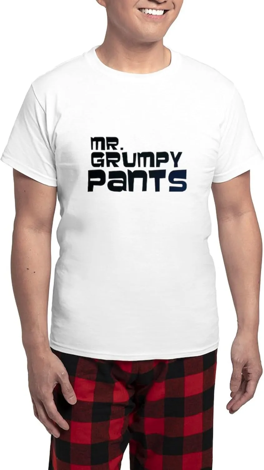CafePress Mr. Grumpy Pants Men's Light Pajamas Men's Novelty Light Pajama Set, Comfortable PJ Sleepwear