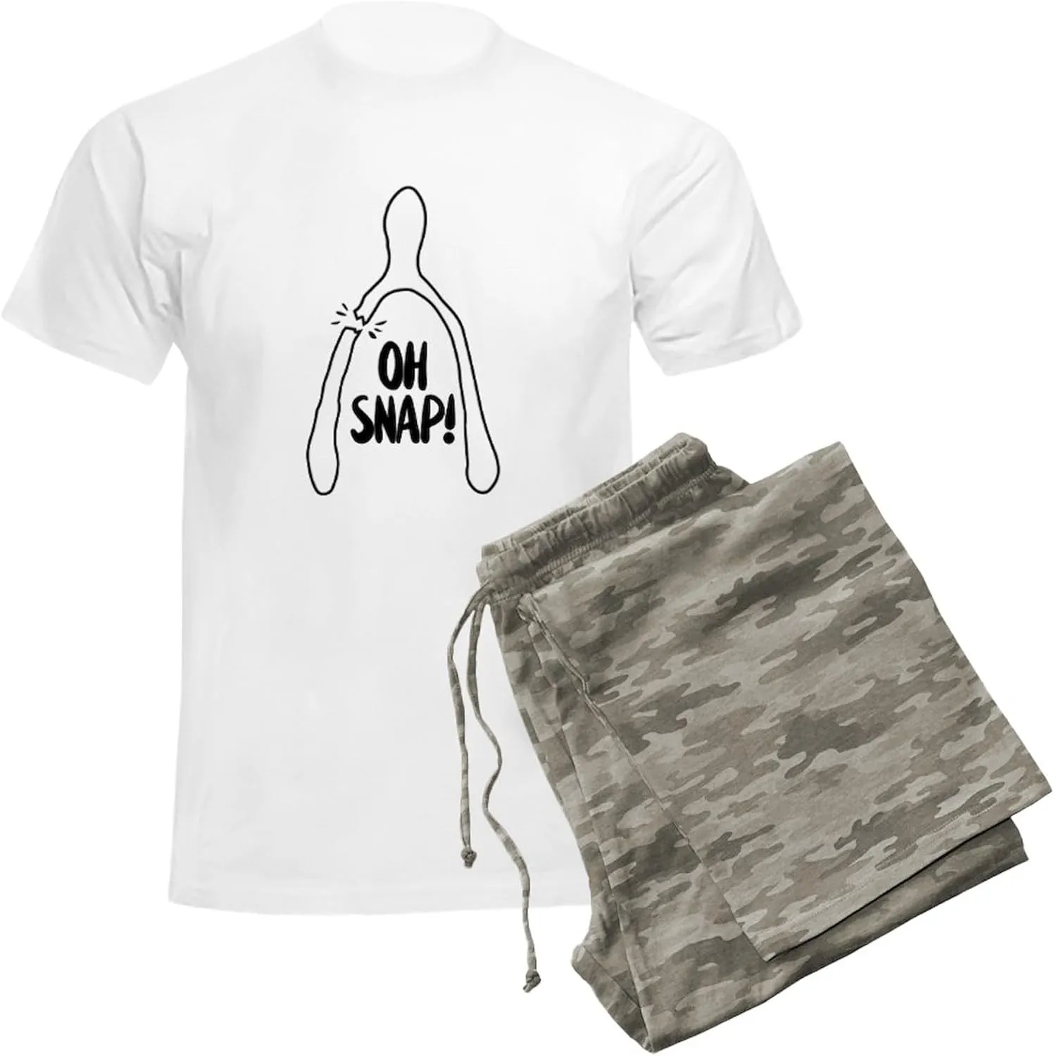 CafePress Oh Snap Men's Light Pajamas Men's Novelty Light Pajama Set, Comfortable PJ Sleepwear