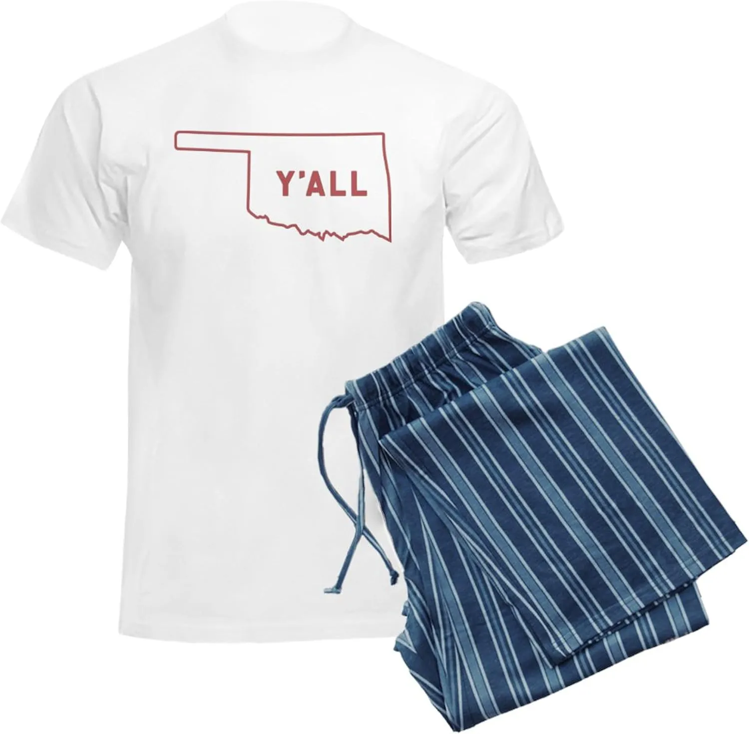 CafePress Oklahoma Y'all Men's Light Pajamas Men's Novelty Light Pajama Set, Comfortable PJ Sleepwear