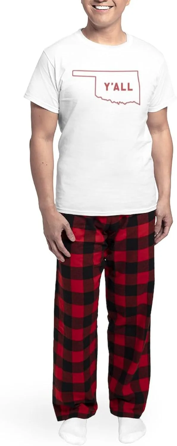 CafePress Oklahoma Y'all Men's Light Pajamas Men's Novelty Light Pajama Set, Comfortable PJ Sleepwear