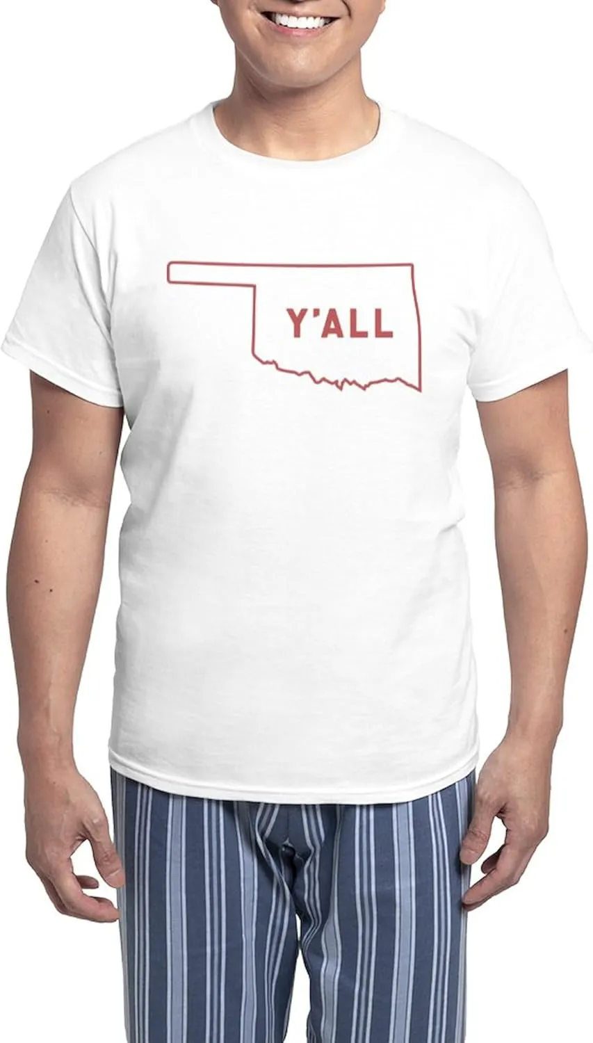 CafePress Oklahoma Y'all Men's Light Pajamas Men's Novelty Light Pajama Set, Comfortable PJ Sleepwear