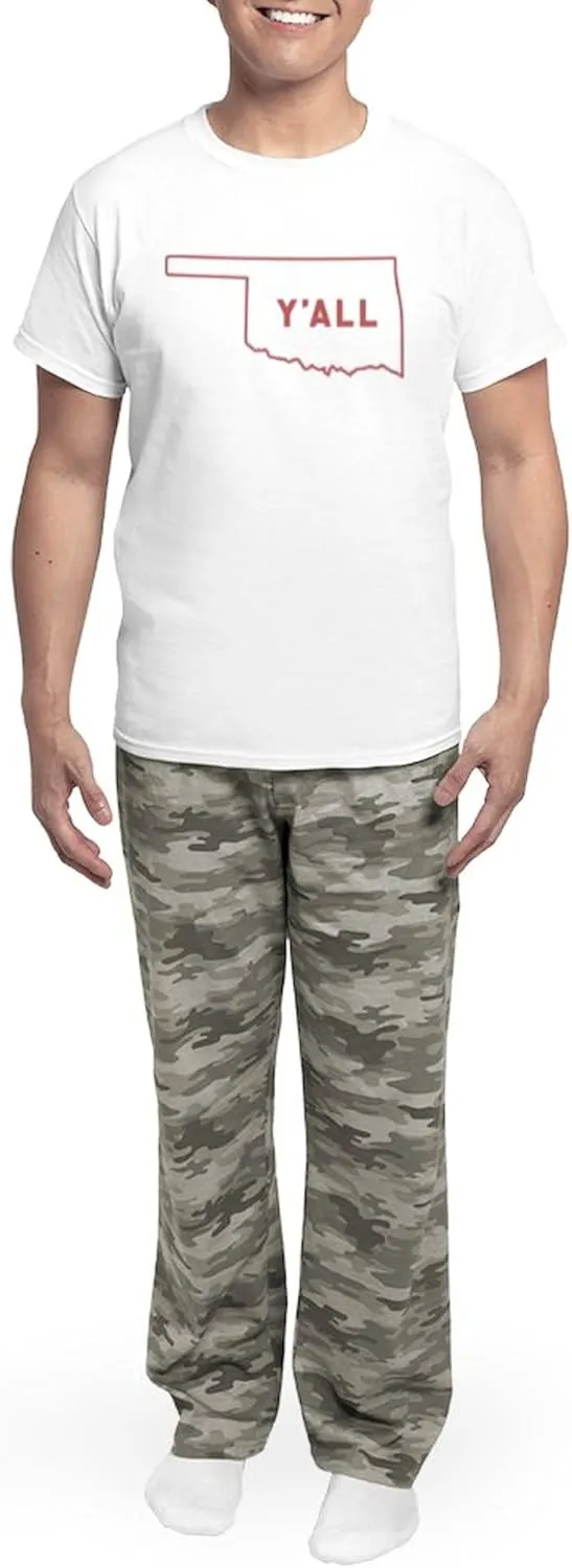 CafePress Oklahoma Y'all Men's Light Pajamas Men's Novelty Light Pajama Set, Comfortable PJ Sleepwear