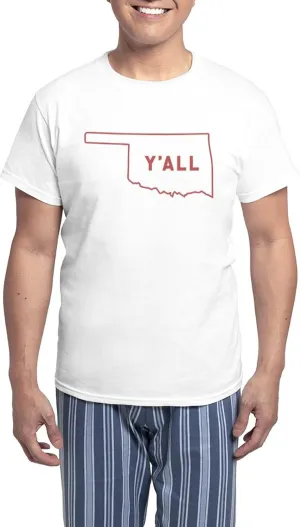 CafePress Oklahoma Y'all Men's Light Pajamas Men's Novelty Light Pajama Set, Comfortable PJ Sleepwear
