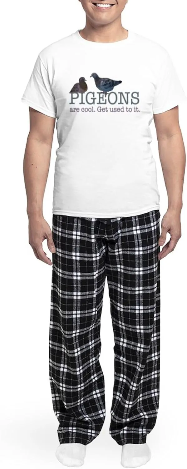 CafePress Pigeons are cool Men's Light Pajamas Men's Novelty Light Pajama Set, Comfortable PJ Sleepwear