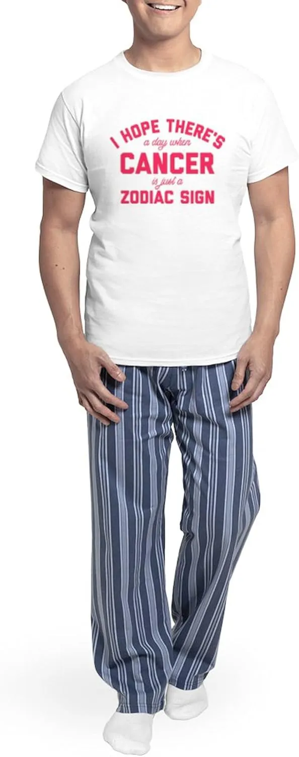 CafePress When Cancer Is Just A Zodiac Men's Light Pajamas Men's Novelty Light Pajama Set, Comfortable PJ Sleepwear