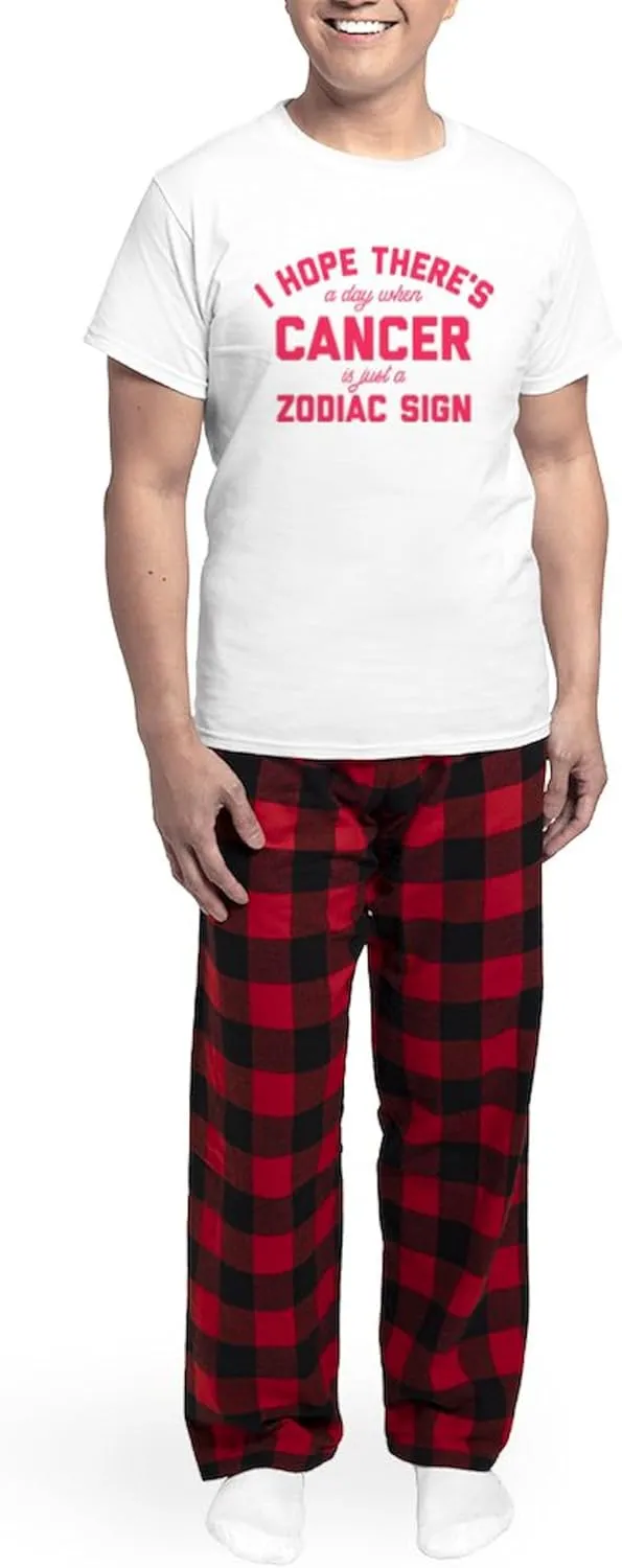 CafePress When Cancer Is Just A Zodiac Men's Light Pajamas Men's Novelty Light Pajama Set, Comfortable PJ Sleepwear
