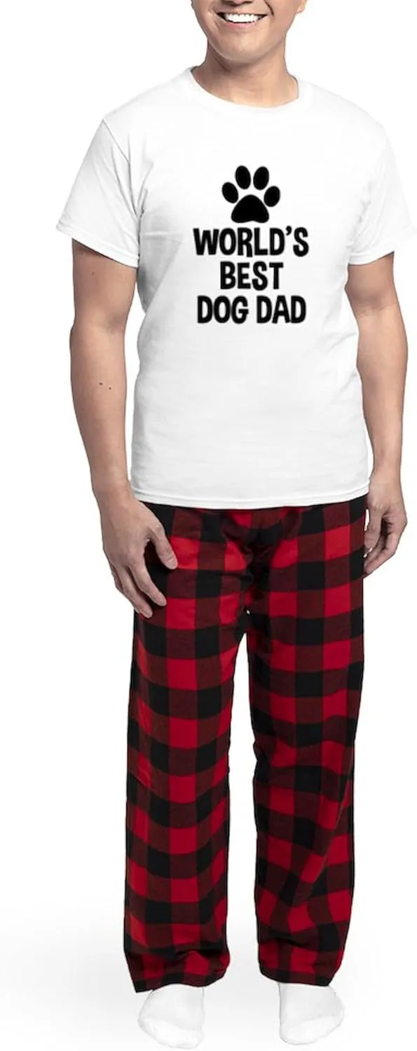 CafePress World's Best Dog Dad Men's Light Pajamas Men's Novelty Light Pajama Set, Comfortable PJ Sleepwear