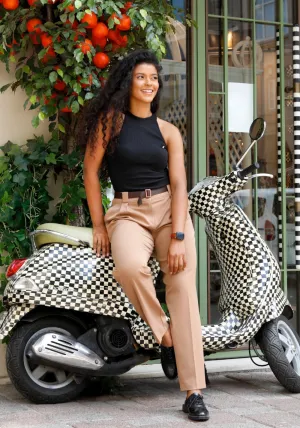 Camel Harem Pants With Belt
