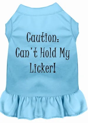 Can't Hold My Licker Screen Print Dress Baby Blue Lg