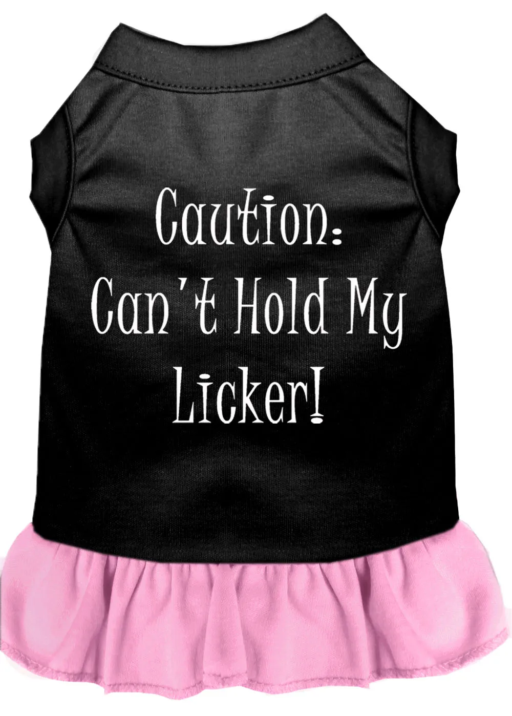 Can't Hold My Licker Screen Print Dress Black With Light Pink Sm