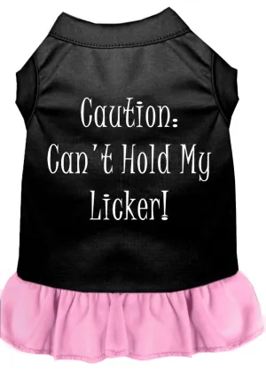 Can't Hold My Licker Screen Print Dress Black With Light Pink Sm