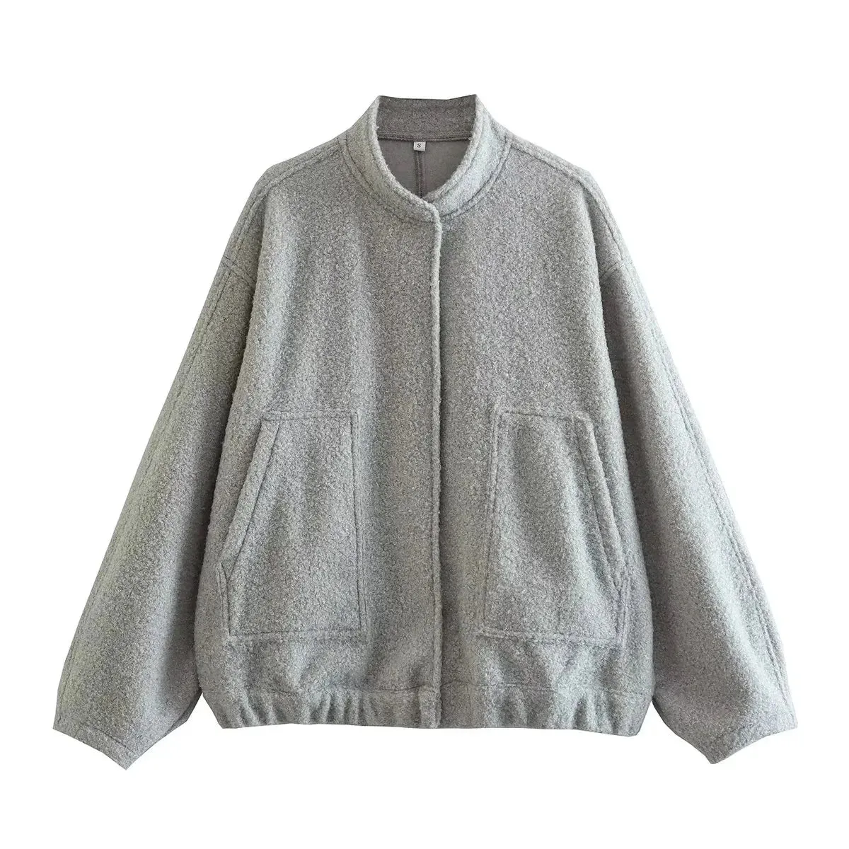 Chic Single Breasted Button Bomber Jacket