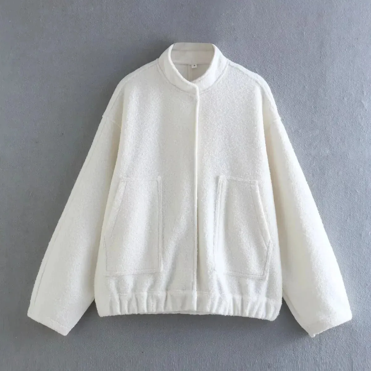 Chic Single Breasted Button Bomber Jacket
